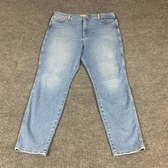Wrangler Denim - Wrangler Jeans Womens 34x28 Blue Denim Earth Wash Stretch Wriggler Skinny HIgh